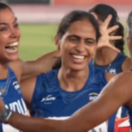 Indian Womens 4x400m Relay Team on winning