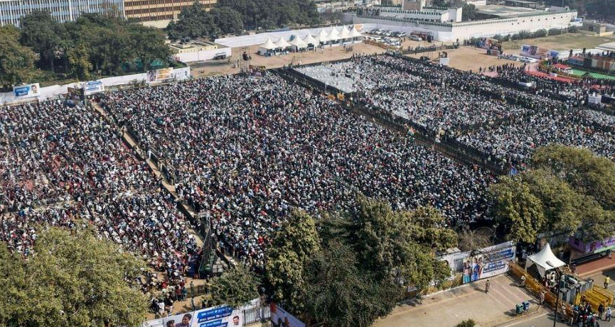 दिल्ली के रामलीला मैदान में राजनीतिक रैली और विरोध प्रदर्शन का स्थल