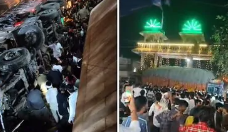 ग्वालियर में शीतला माता मंदिर के पास ट्रक हादसे की घटनास्थली